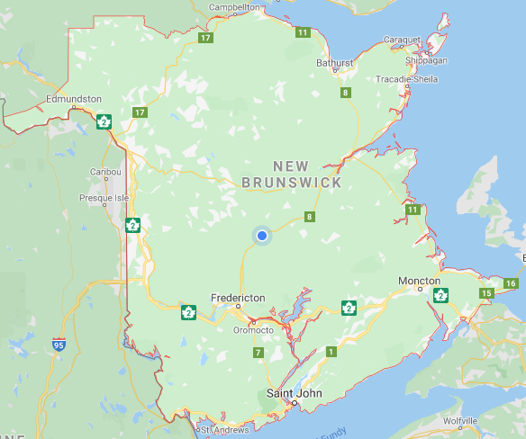 Map of New Brunswick